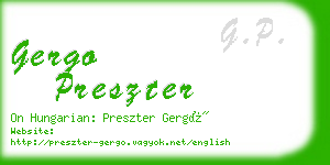 gergo preszter business card